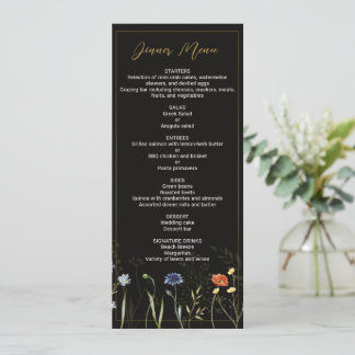 Convites Cardápio Botânico Boho de Flor Silvestre Mal-humor