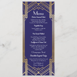 Convites Cardápio Casamento Recepção Gatsby Marinho Art Déc