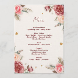 Convites Cardápio de Brunch do Dia dos Namorados em Aquarel