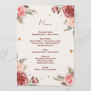 Convites Cardápio de Brunch do Dia dos Namorados em Aquarel
