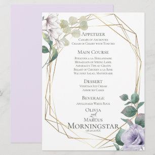 Convites Cardápio de Casamento Cardápio Botânico Verde Pe