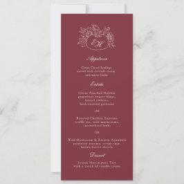 Convites Cardápio de Casamento com Monograma de Abóbora Bor