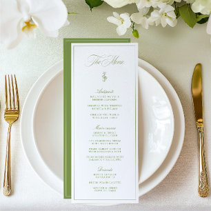 Convites Cardápio de Casamento de Jardim Elegante Vintage V