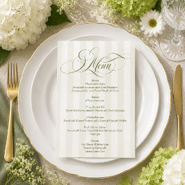 Convites Cardápio de casamento elegante com letras cursivas