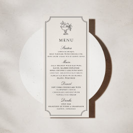 Convites Cardápio de Casamento Elegante com Moldura Dupla d
