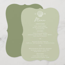 Cardápio de Casamento em Concha com Corte Die Brac
