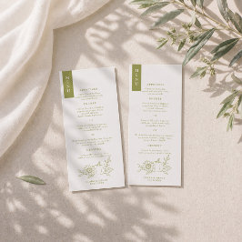 Convites Cardápio de Casamento Girassol Abóbora Verde Oliva