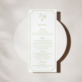 Convites Cardápio de Casamento Moderno com Moldura Dupla em