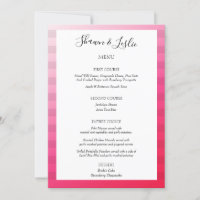 Cardápio de Casamento Moderno Listras Rosa