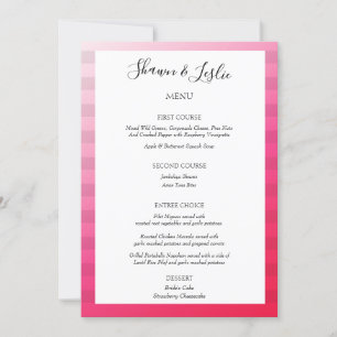 Convites Cardápio de Casamento Moderno Listras Rosa