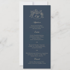 Convites Cardápio de Casamento Monograma de Outono em Doura