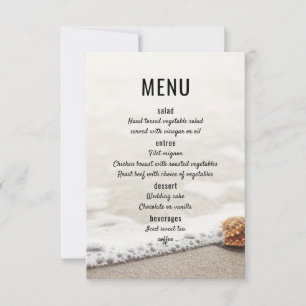 Convites Cardápio de Casamento Ondas de Praia