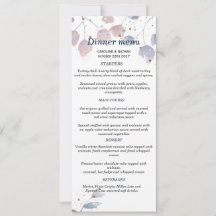 Cardápio de Casamento Simples com Vegetação Elegan