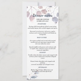 Convites Cardápio de Casamento Simples com Vegetação Elegan