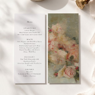 Convites Cardápio de Casamento Vintage Roses Fine Art