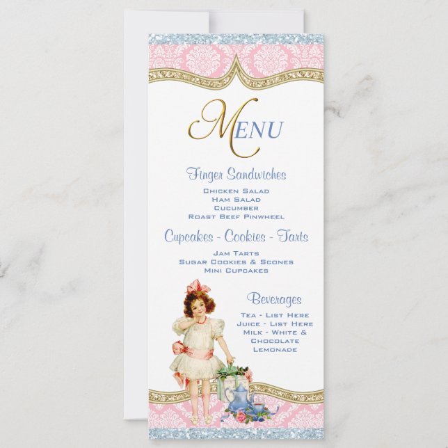 Convites Cardápio de Chá de Bebê (Frente)