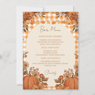 Convites Cardápio de Drinks do Friendsgiving com Bebidas Es