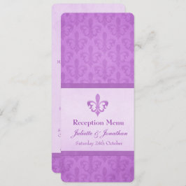 Convites Cardápio de jantar da recepção de casamento Purple