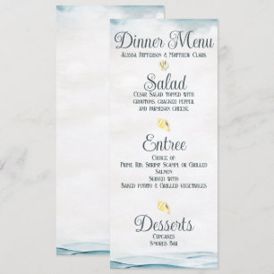Convites Cardápio de Jantar de Casamento Náutico