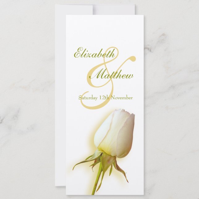 Convites Cardápio de jantar de recepção de casamento com bo (Frente)