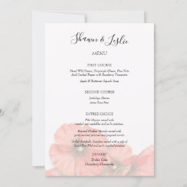 Convites Cardápio de Recepção de Casamento com Flor de Papo