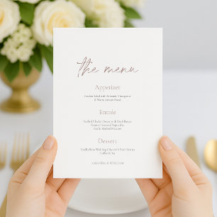 Convites Cardápio de Recepção de Casamento Minimalista com 