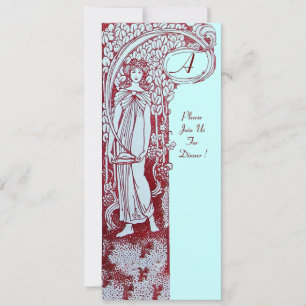 Convites CARDÁPIO DE RESTAURANTE MONOGRAMA Azul Marrom Jant