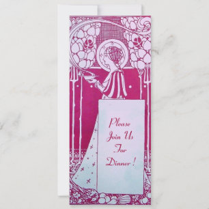 Convites CARDÁPIO DE RESTAURANTE MONOGRAMA Rosa Branco Jant