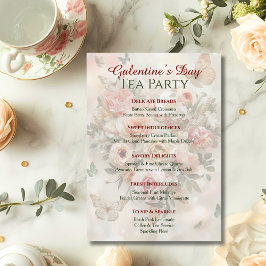 Convites Cardápio do Brunch de Galentine no Jardim da Borbo