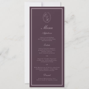 Convites Cardápio Longo de Casamento com Monograma de Ameix