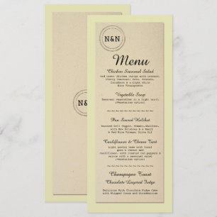 Convites Cardápio Recepção de Casamento Biblioteca Rústica 