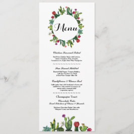 Convites Cardápio Recepção de Casamento Cactus Fiesta Menus