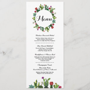 Convites Cardápio Recepção de Casamento Cactus Fiesta Menus