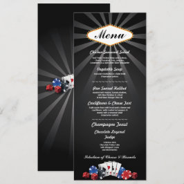 Convites Cardápio Recepção de Casamento Las Vegas Cassino