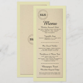 Convites Cardápio Recepção de Casamento Rústico Biblioteca 