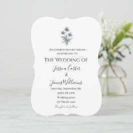 Convites Cardo Azul Casamento Simples Escócia Escocesa