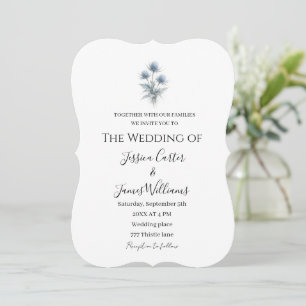 Convites Cardo Azul Casamento Simples Escócia Escocesa