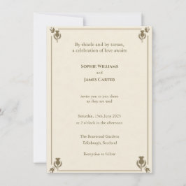 Convites Cardo Botânico Creme de Marfim Cardo Verde Sage