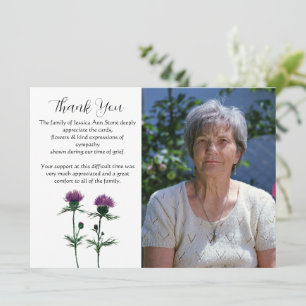 Convites Cardo Floral Funeral Morte Obrigado