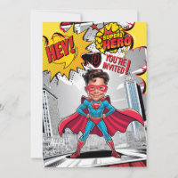 Caricatura de Super-Herói Amarelo e Vermelho Perso