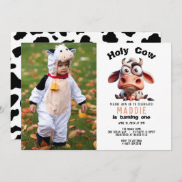 Convites Caricaturas da vaca, sou um primeiro aniversario d
