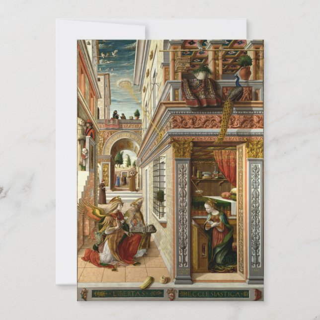 Convites Carlo Crivelli - A anunciação, com o Santo Emid (Frente)
