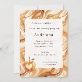 Convites Carmel Cream Heart Apple Caramel Birthday 