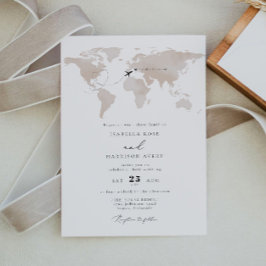 Convites Carmen Destino Watercolor Map Viagem Casamento I