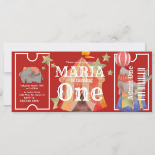 Convites Carnaval Circus Birthday Ticket Party