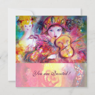 Convites Carnaval de ARLECCHINO E de COLOMBINA /Venetian