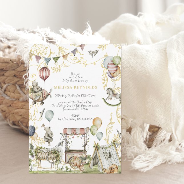 Convites Carnaval de Circo | Chá de fraldas florestal (Criador carregado)