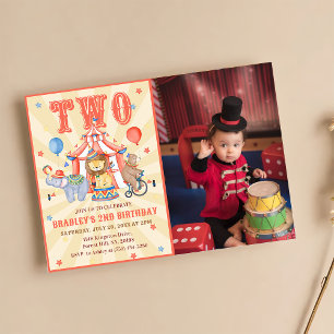 Convites Carnaval de Circo e Foto de segundo aniversário de
