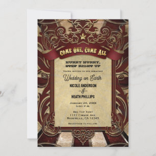 Convites Carnaval de Circo Vintage Showtime de Casamento El