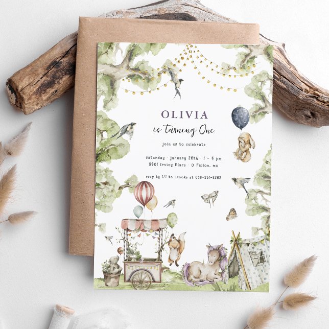 Convites Carnaval de Circo | Woodland Unicorn Festa de aniv (Criador carregado)